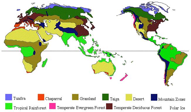 World Map Of Biomes